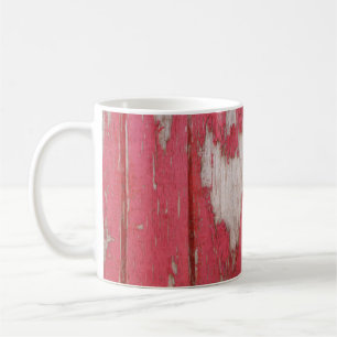 De Café Caneca Coração com Pintura Descascada Rústica