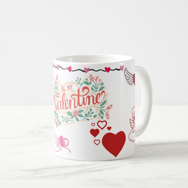 De Café Caneca Coração Fofo Be My Valentine (Frente Esquerda)