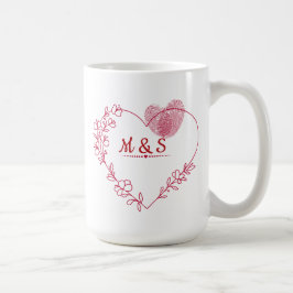 De Café Caneca Coração Impressão Digital Dia dos Namorados