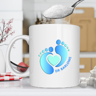 De Café Caneca Coração Pezinhos Azuis do Bebê
