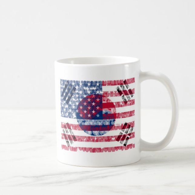 De Café Caneca Coreano-Americana da bandeira (Direita)