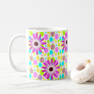 De Café Caneca Cores Vibrantes Floral