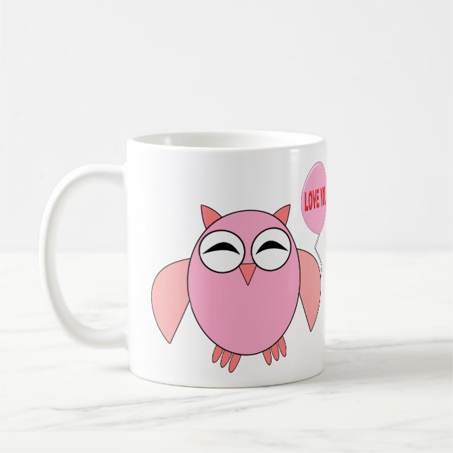 De Café Caneca Coruja Rosa Fofa Eu Te Amo (Esquerda)