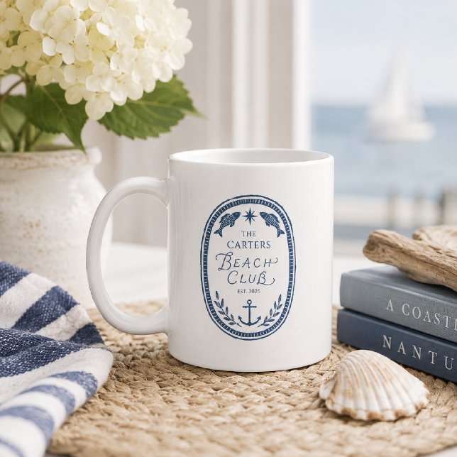De Café Caneca Costeira Personalizada com Brasão do Beach  (Criador carregado)