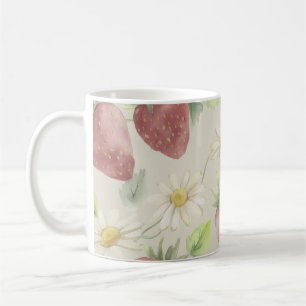 De Café Caneca Cottagecore Morango Margarida