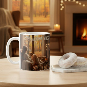De Café Caneca Cozy Outono Vibes (Lareira &(Nome Personali