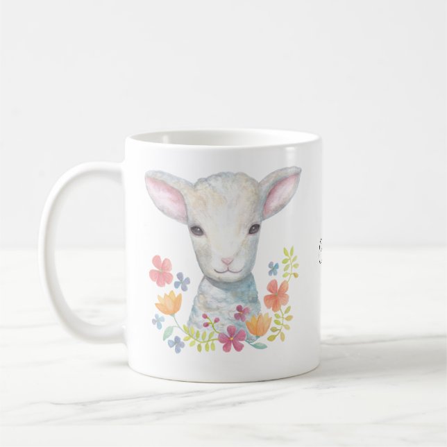 De Café Caneca cristã do presente dos carneiros bonitos (Esquerda)