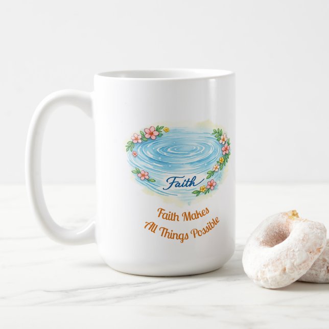 De Café Caneca Cristã Flores Ondas Água Fé Páscoa (Com Donut)