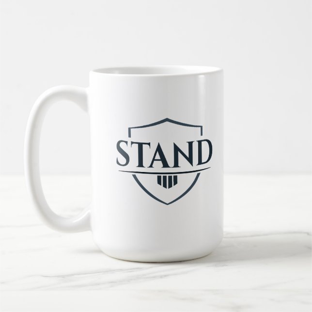 De Café Caneca Cristã Inspiradora “STAND” em Negrito (Esquerda)