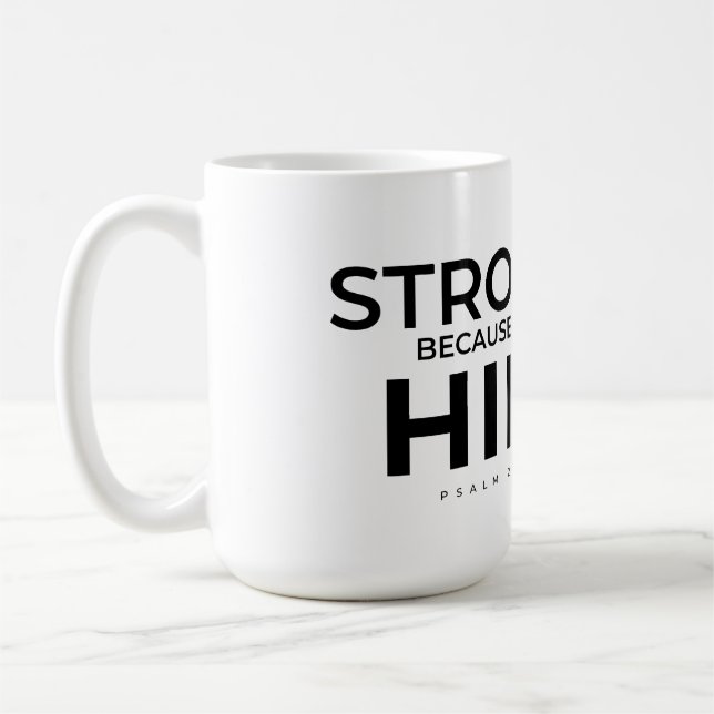 De Café Caneca Cristã Salmo 28:7 Forte Nele (Esquerda)
