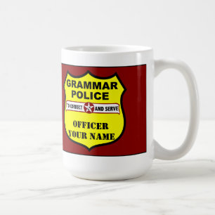 De Café Caneca customizável da polícia da gramática