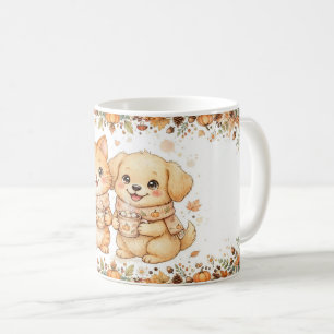De Café Caneca Cute Fall Cat e Dog Pumpkin Spice