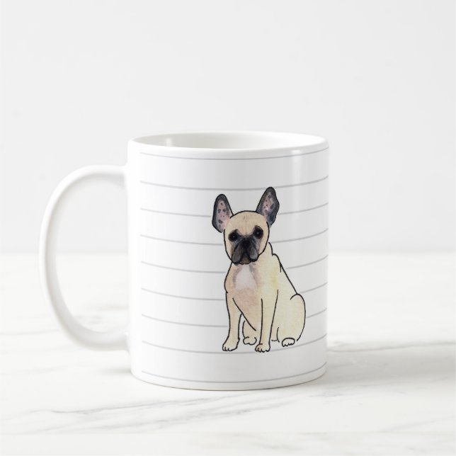 De Café Caneca da aguarela do buldogue francês (Esquerda)