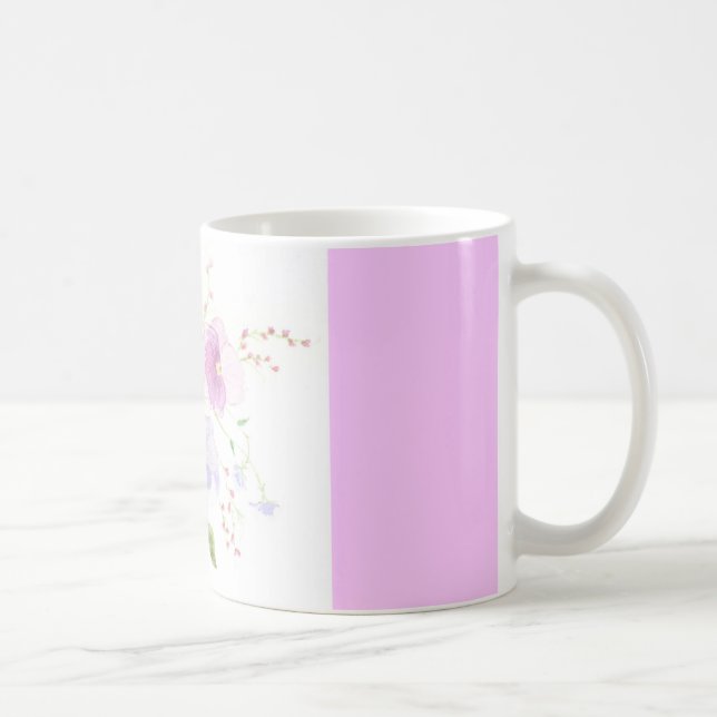De Café Caneca da aguarela dos Pansies (Direita)