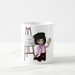 De Café Caneca da armação da menina do artista