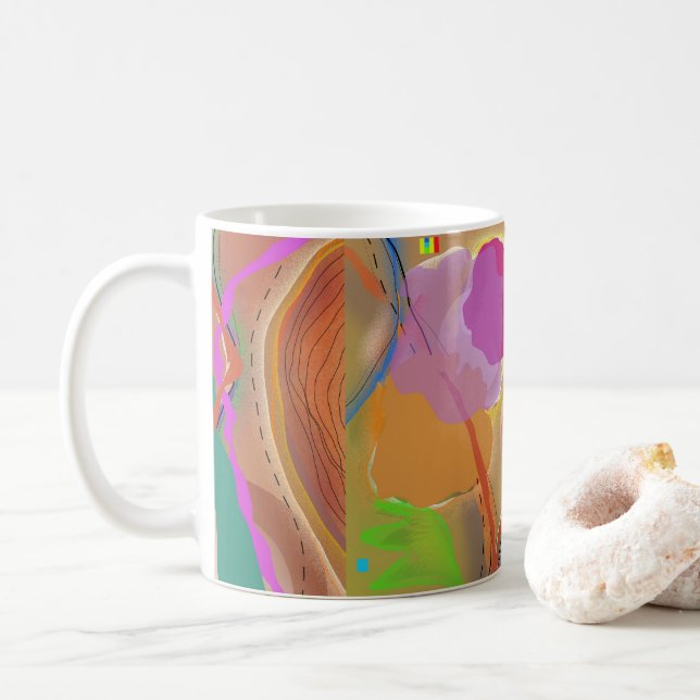 De Café Caneca da arte abstracta (Com Donut)