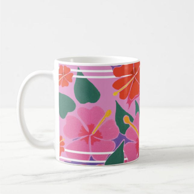 De Café Caneca da arte: Rosa do hibiscus (Esquerda)