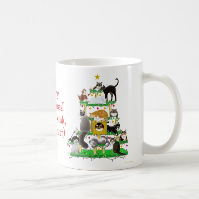 De Café Caneca da árvore do gato do Natal (Direita)