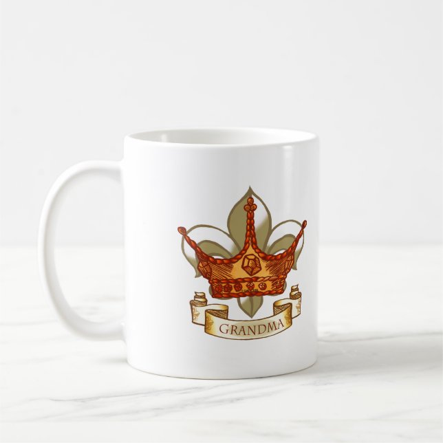 De Café Caneca da Avó Rainha com Estandarte da Coroa TBA (Esquerda)