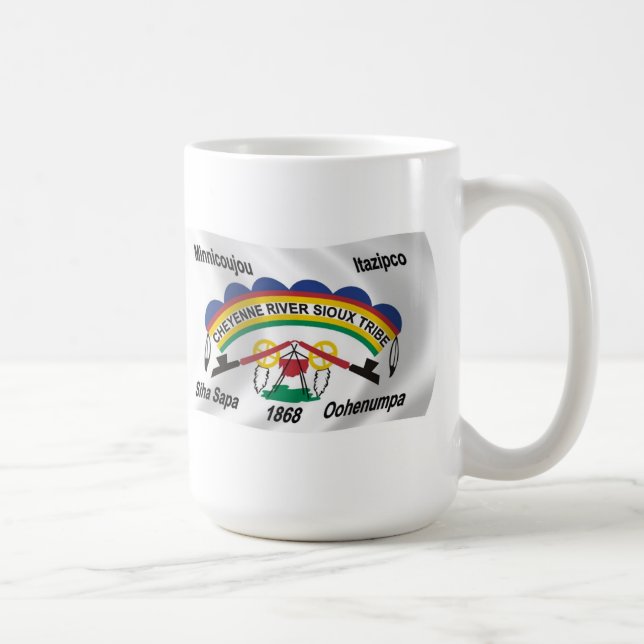 De Café Caneca da Bandeira do Sioux do Rio Cheyenne (Direita)