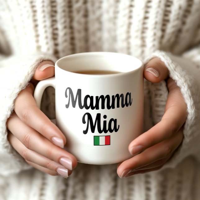 De Café Caneca da Bandeira Italiana Mamma Mia (Mamma Mia Italian Flag Mug - Classic Italian Saying Gift)