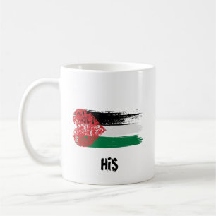 De Café Caneca da Bandeira Palestina Dele e Dela – Design 