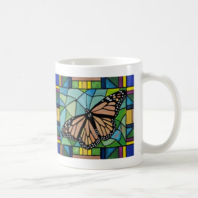 De Café Caneca da borboleta do vitral (Direita)