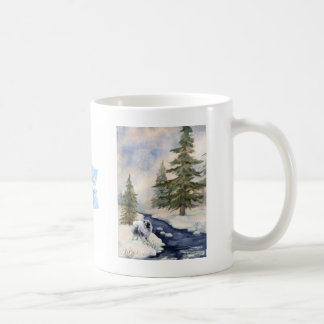De Café Caneca da cena do inverno