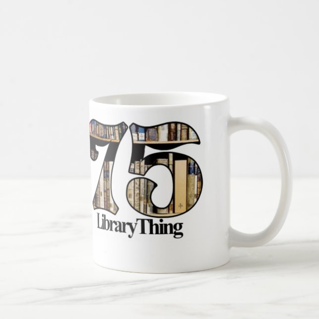 De Café caneca da coisa da biblioteca 75ers - nenhum texto (Direita)