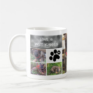 De Café Caneca da colagem da foto do cão