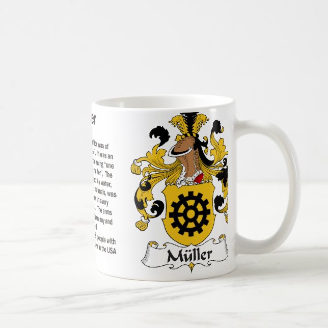 De Café Caneca da crista da família do Muller (Direita)