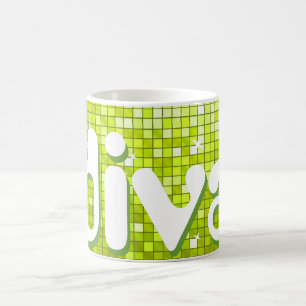 De Café Caneca da "diva" do limão dos azulejos do disco