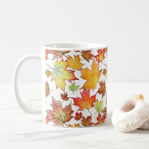 De Café Caneca da folha do outono - customizável
