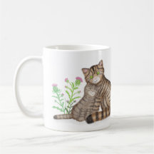 Caneca da Gata Selvagem Escocesa e gatinho fofa