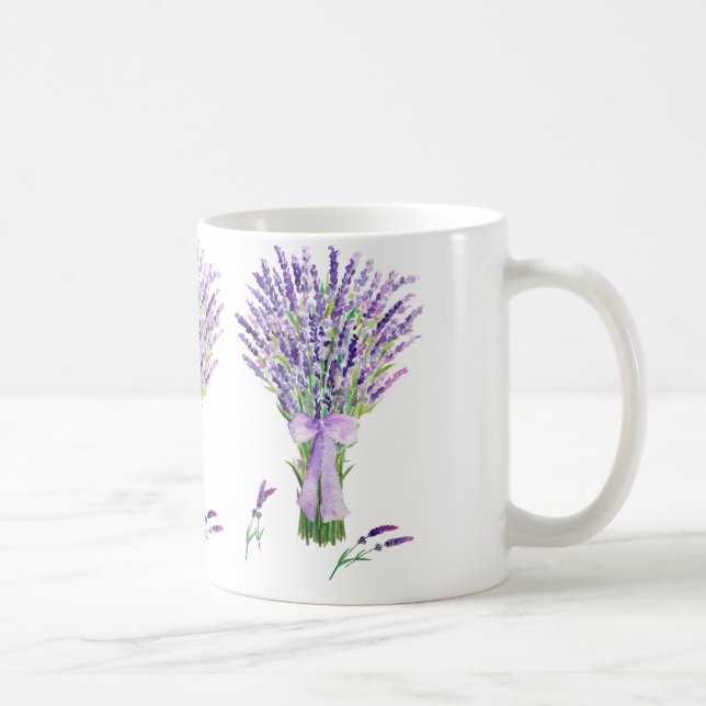 De Café Caneca da lavanda da aguarela (Direita)