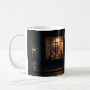 De Café Caneca da Luz da Janela da Cervejaria Belga Chuvos