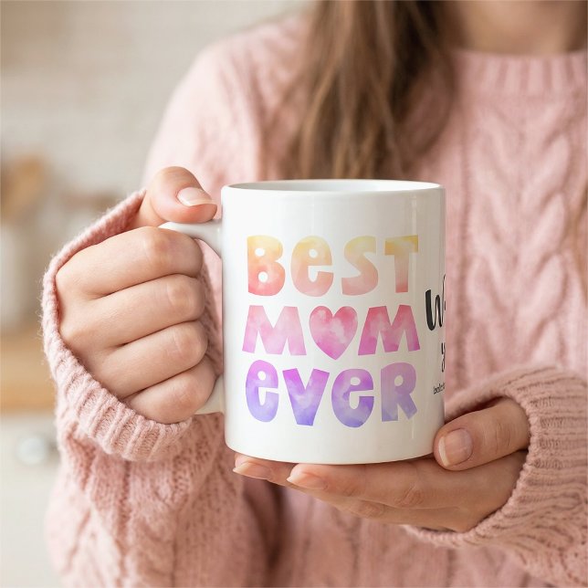 De Café Caneca da Mãe com Nome Personalizado das Crianças  (An 11-oz mug is shown. Add names and choose size and style.)