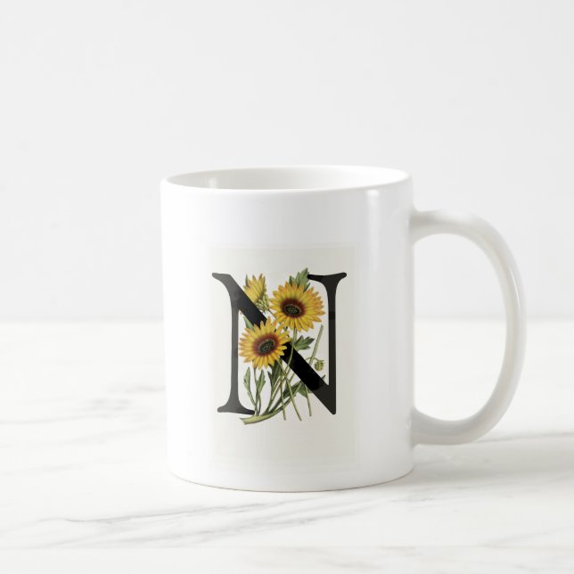 De Café Caneca da margarida N do monograma (Direita)