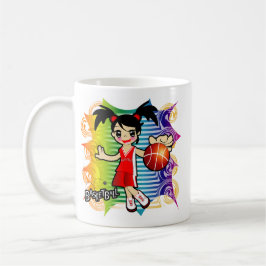 De Café caneca da menina do basquetebol