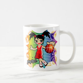 De Café caneca da menina do basquetebol