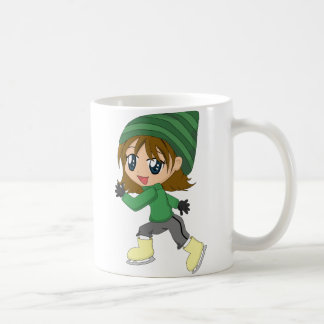 De Café Caneca da menina do patinagem no gelo