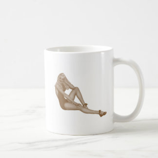 De Café Caneca da menina Pin-acima