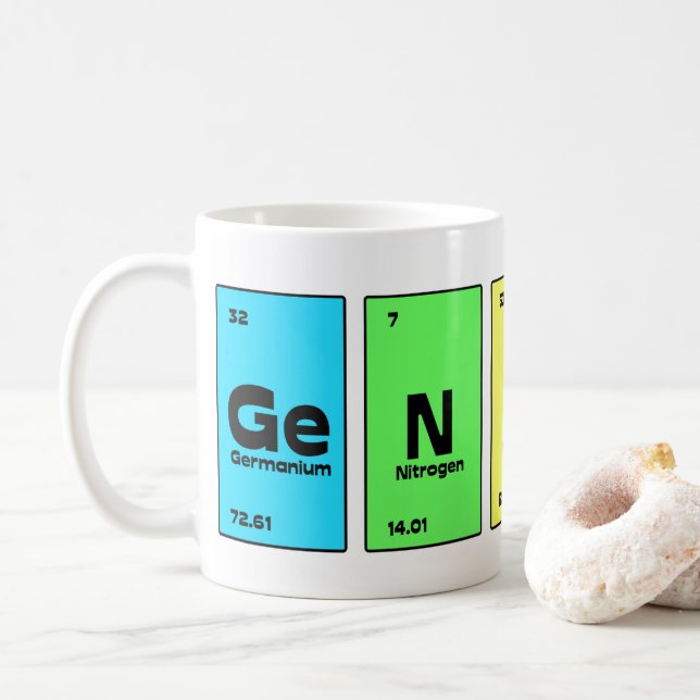 De Café Caneca da mesa periódica do gênio (Com Donut)