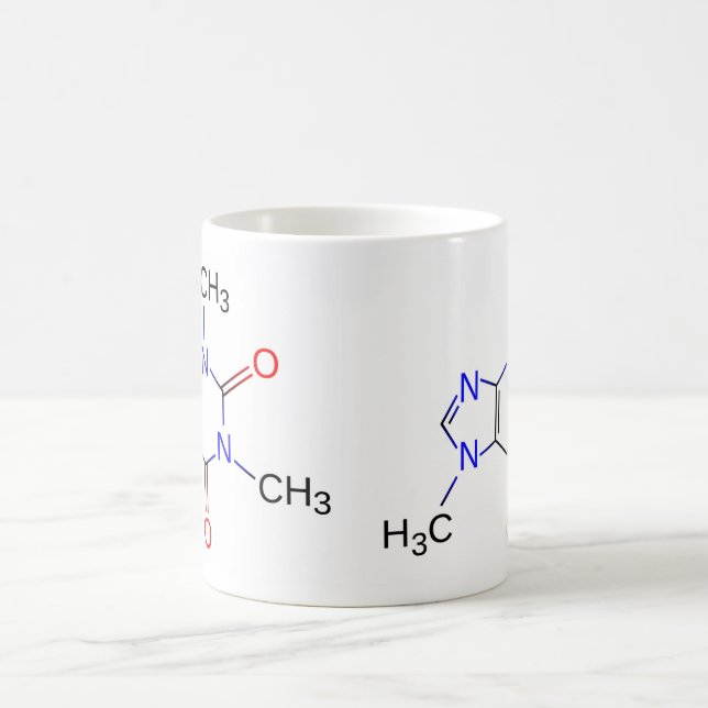 De Café Caneca da molécula da cafeína (Centro)