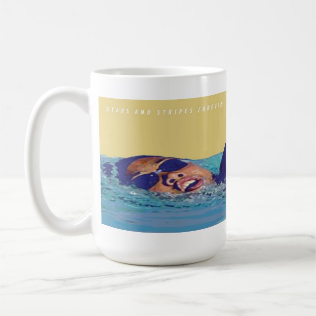 De Café Caneca da natação do estilo livre da bandeira dos (Esquerda)