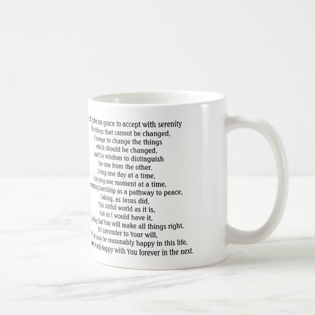 DE CAFÉ CANECA DA ORAÇÃO DA SERENIDADE (Direita)