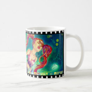 De Café Caneca da planície da menina da tinta