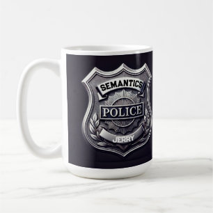 De Café Caneca da Polícia SEMANTICS - personalizável