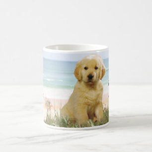 De Café Caneca da praia do golden retriever