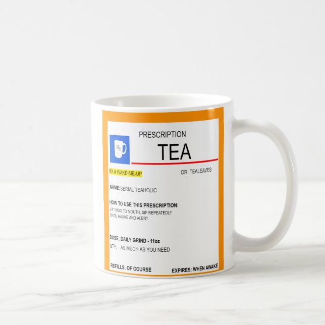 De Café Caneca da prescrição do chá para amantes do chá (Direita)